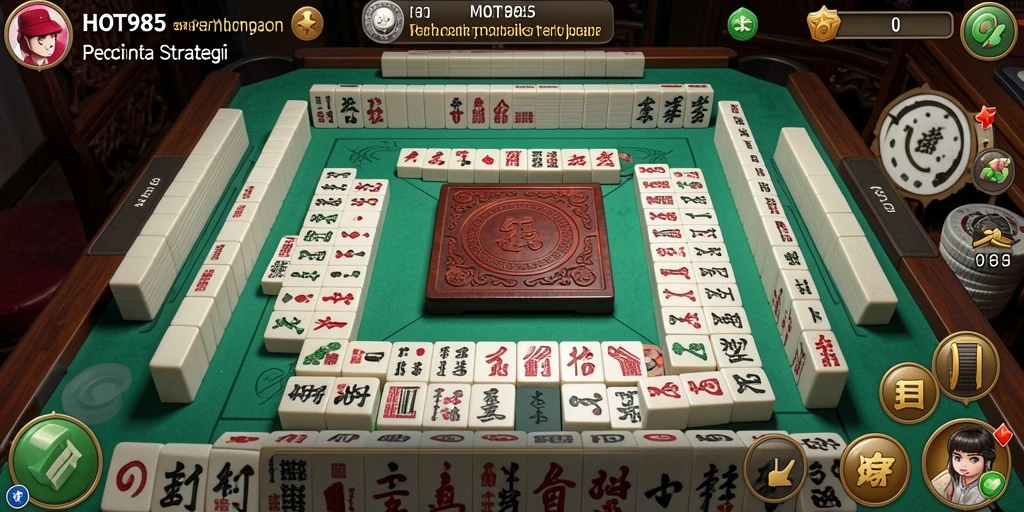 Tampilan gameplay HOT985 yang menegangkan dalam permainan Mahjong.