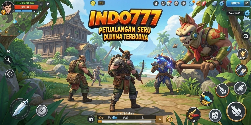 Screenshot gameplay dari INDO777 menampilkan dunia terbuka yang luas dan interaktif.