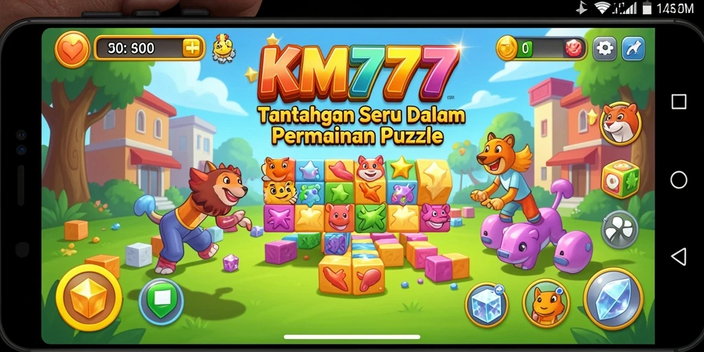 Tangkapan layar KM777 menampilkan gameplay puzzle yang menarik.