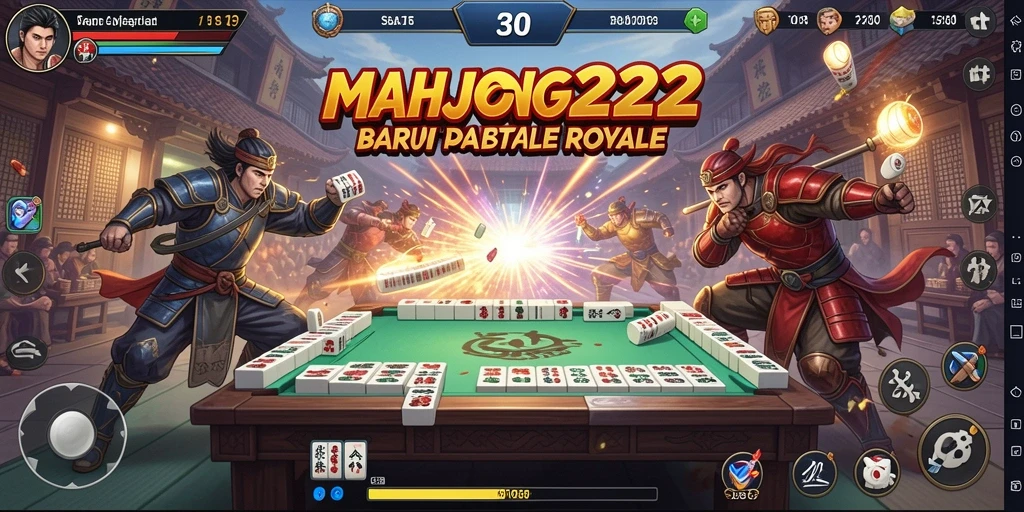 Screenshot gameplay seru di MAHJONG222 menampilkan pertarungan Battle Royale.