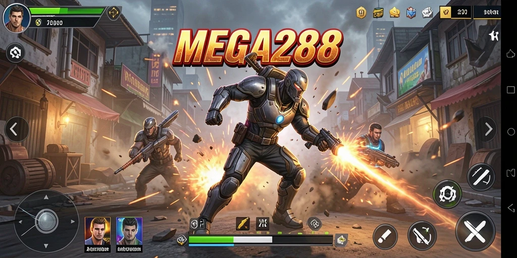 Tampilan gameplay MEGA288 yang penuh aksi dan seru.