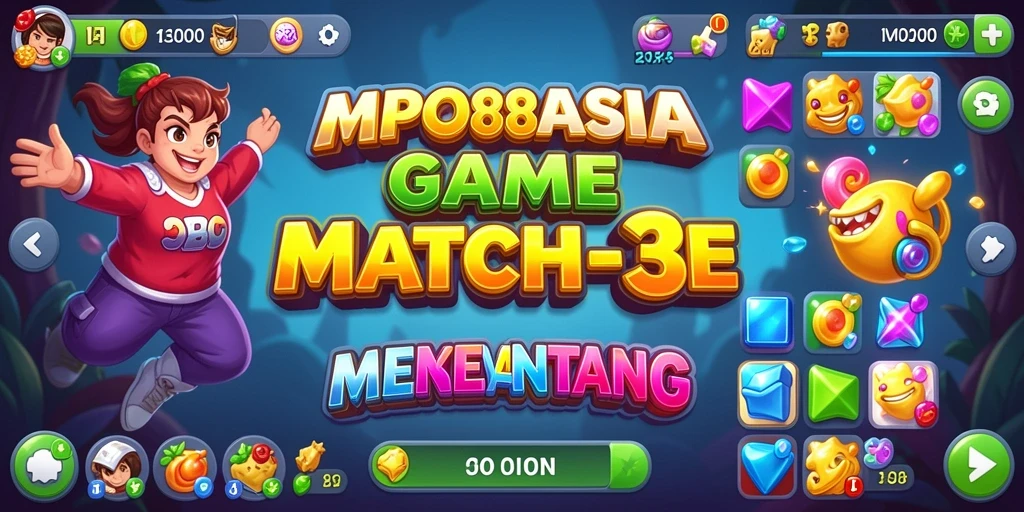 Tampilan permainan MPO88ASIA yang seru dengan kombinasi item Match-3.