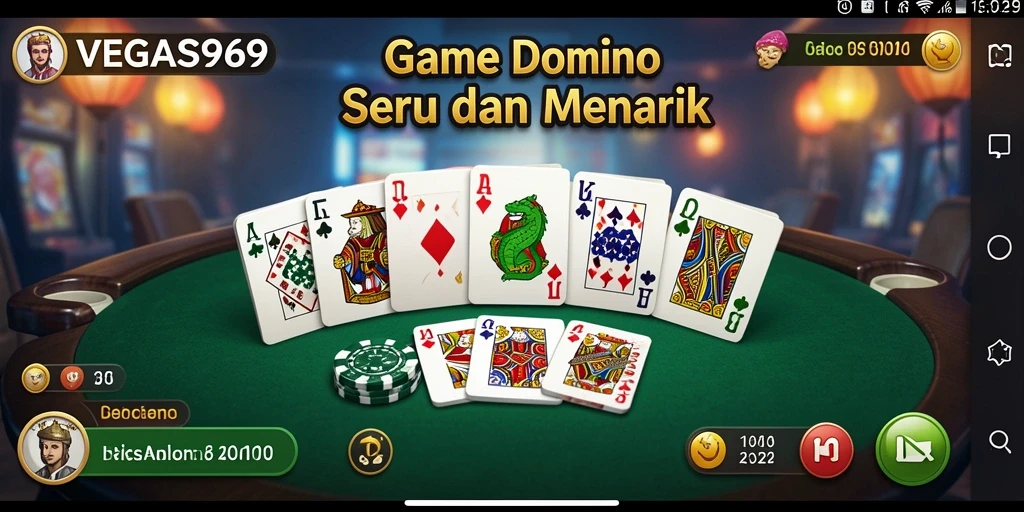 Tampilan gameplay seru dalam permainan Domino VEGAS969.
