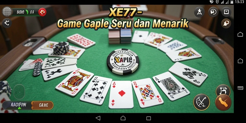 Tangkapan layar gameplay Gaple di XE77 yang menarik.